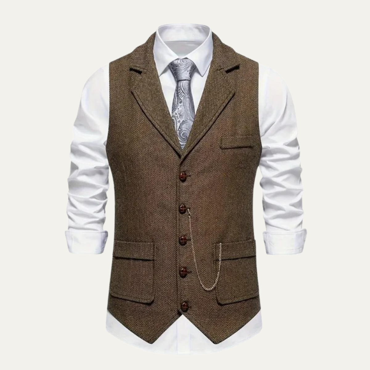 Men's Classic Tailored Tweed Waistcoat Gilet