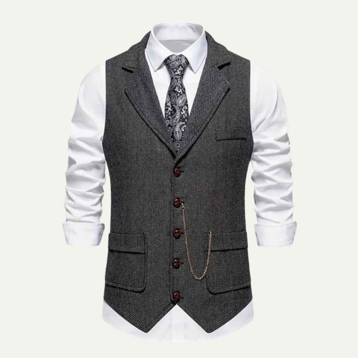 Men's Classic Tailored Tweed Waistcoat Gilet