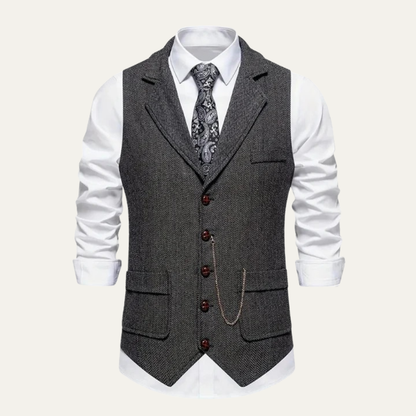 Men's Classic Tailored Tweed Waistcoat Gilet