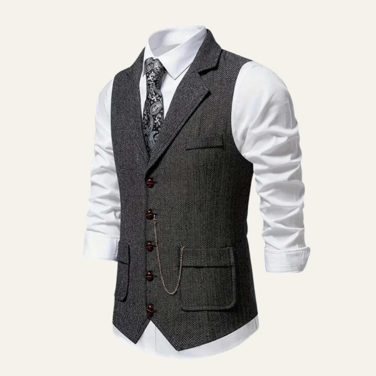 Men's Classic Tailored Tweed Waistcoat Gilet