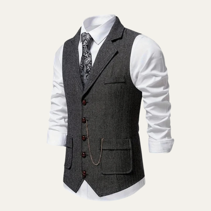 Men's Classic Tailored Tweed Waistcoat Gilet