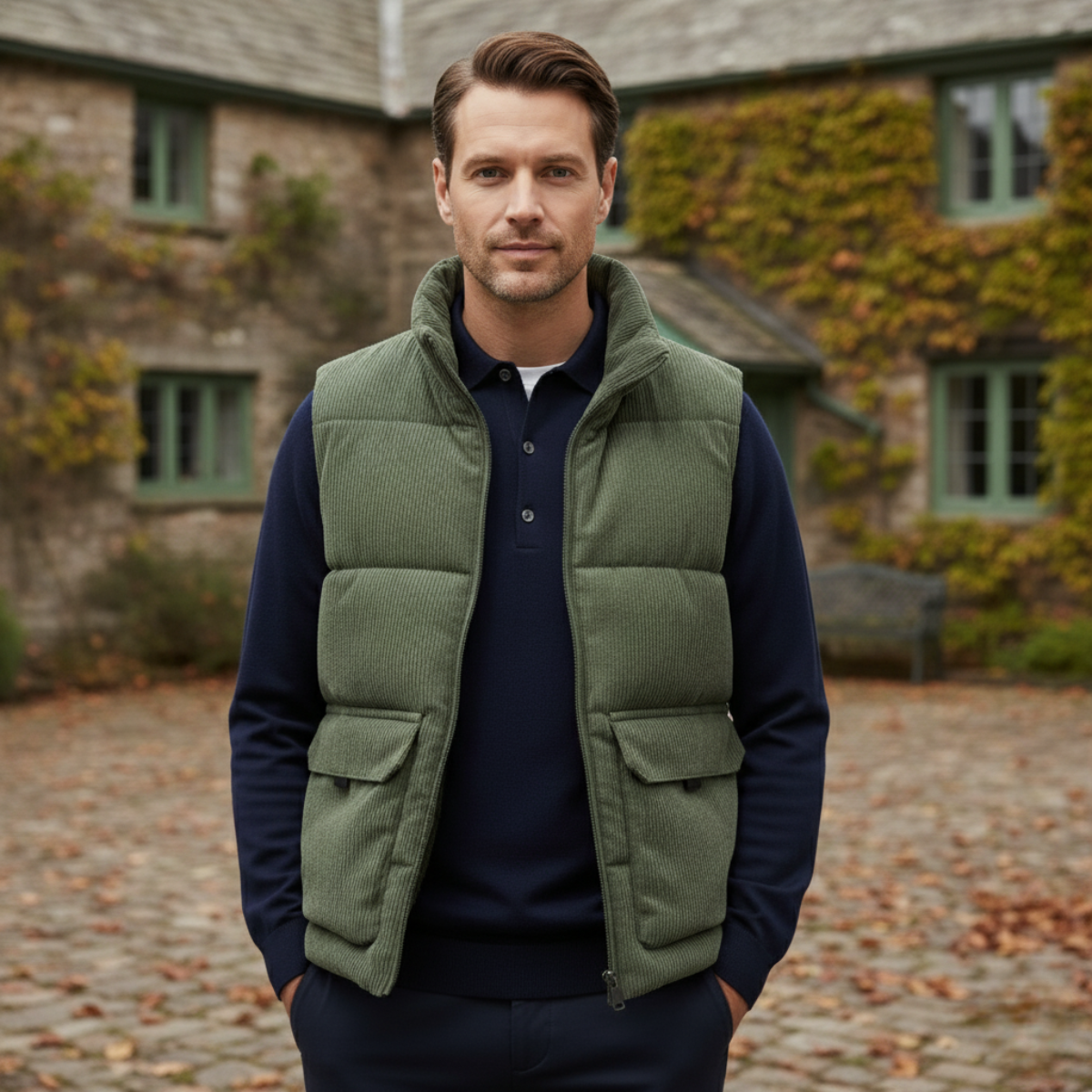 Men's Corduroy Lightweight Quilted Vest