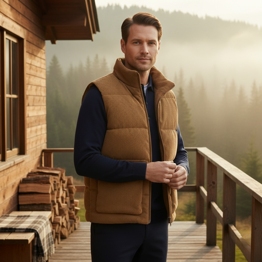 Men's Corduroy Lightweight Quilted Vest
