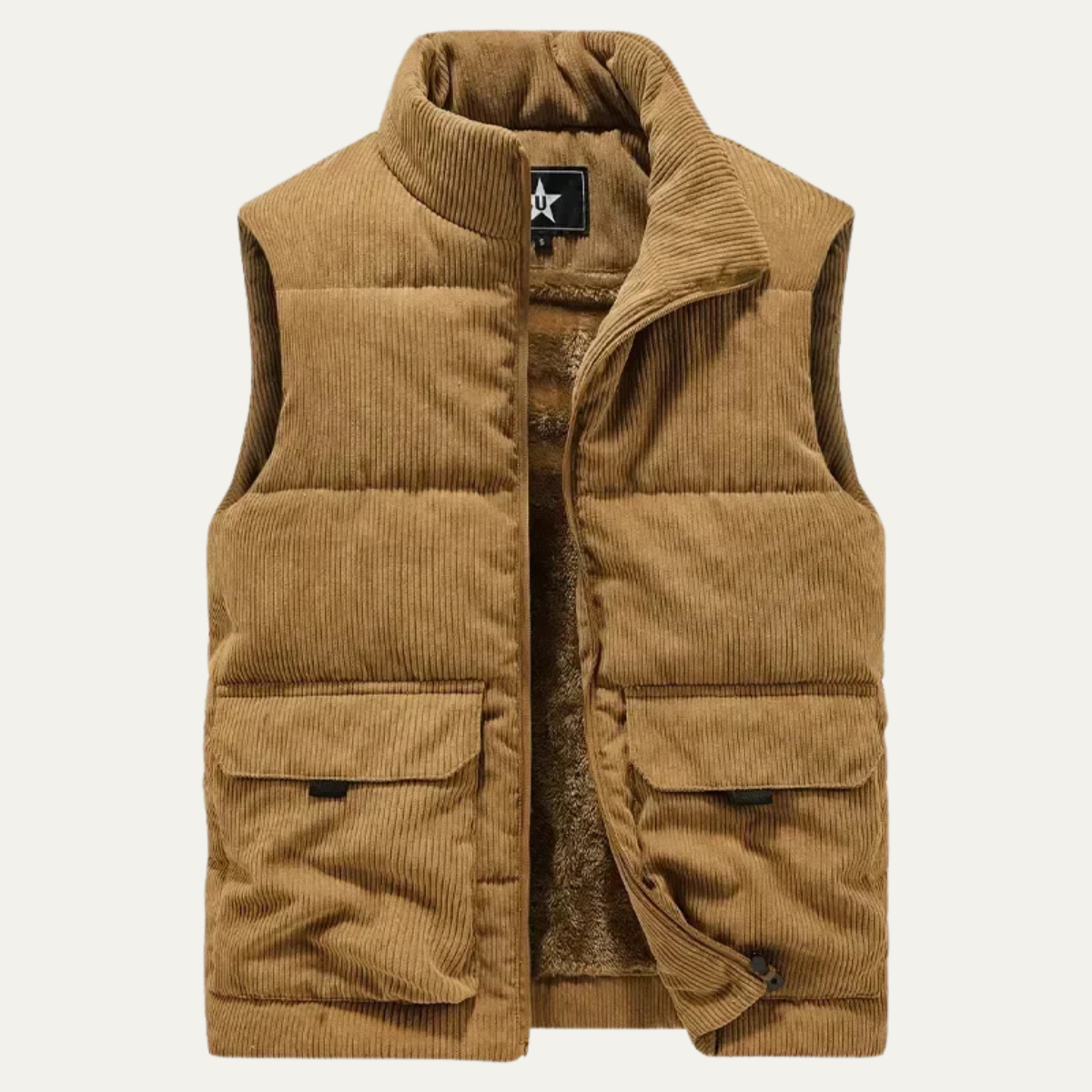 Men's Corduroy Warm Padded Puffer Vest