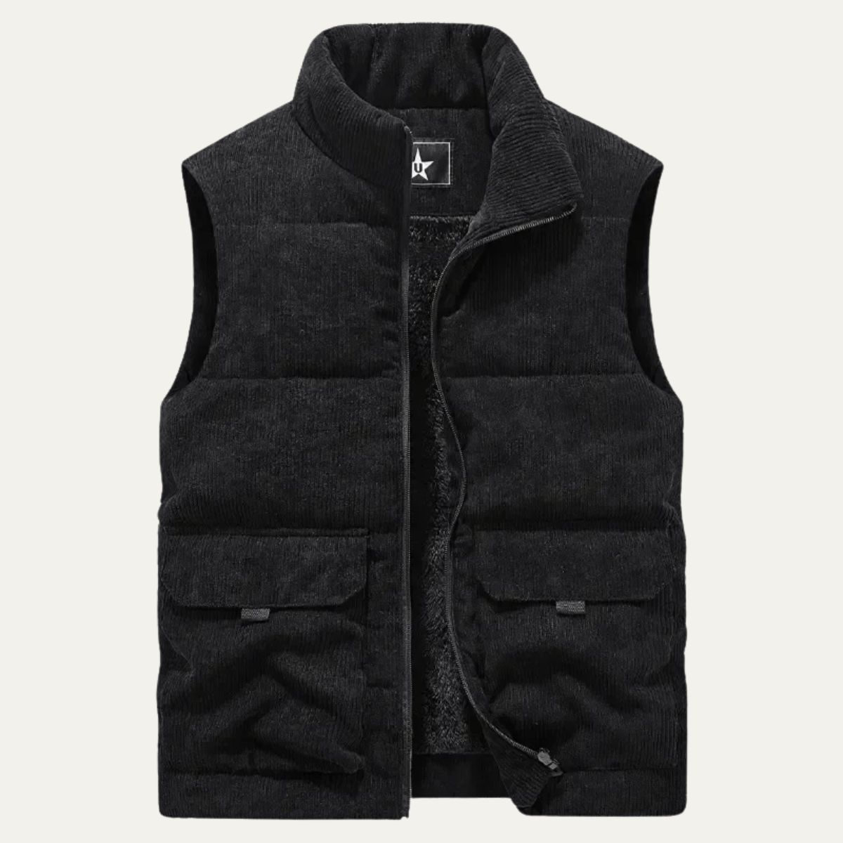 Men's Corduroy Warm Padded Puffer Vest