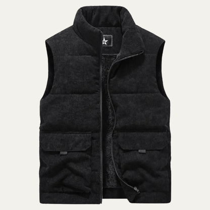 Men's Corduroy Warm Padded Puffer Vest