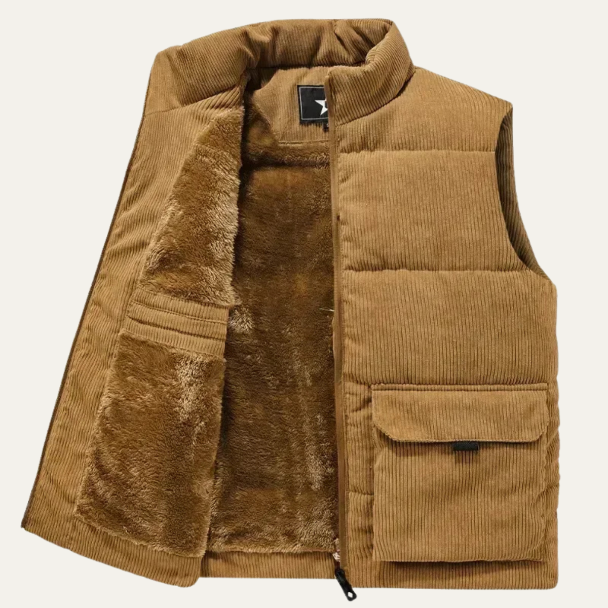 Men's Corduroy Warm Padded Puffer Vest