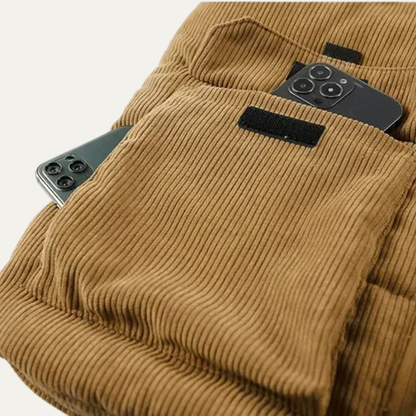Men's Corduroy Warm Padded Puffer Vest