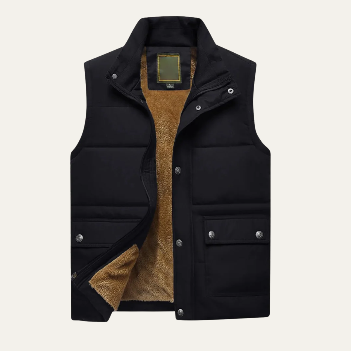 Men's Winter Puffer Gilet Warm Fleece Lined Vest with Pockets