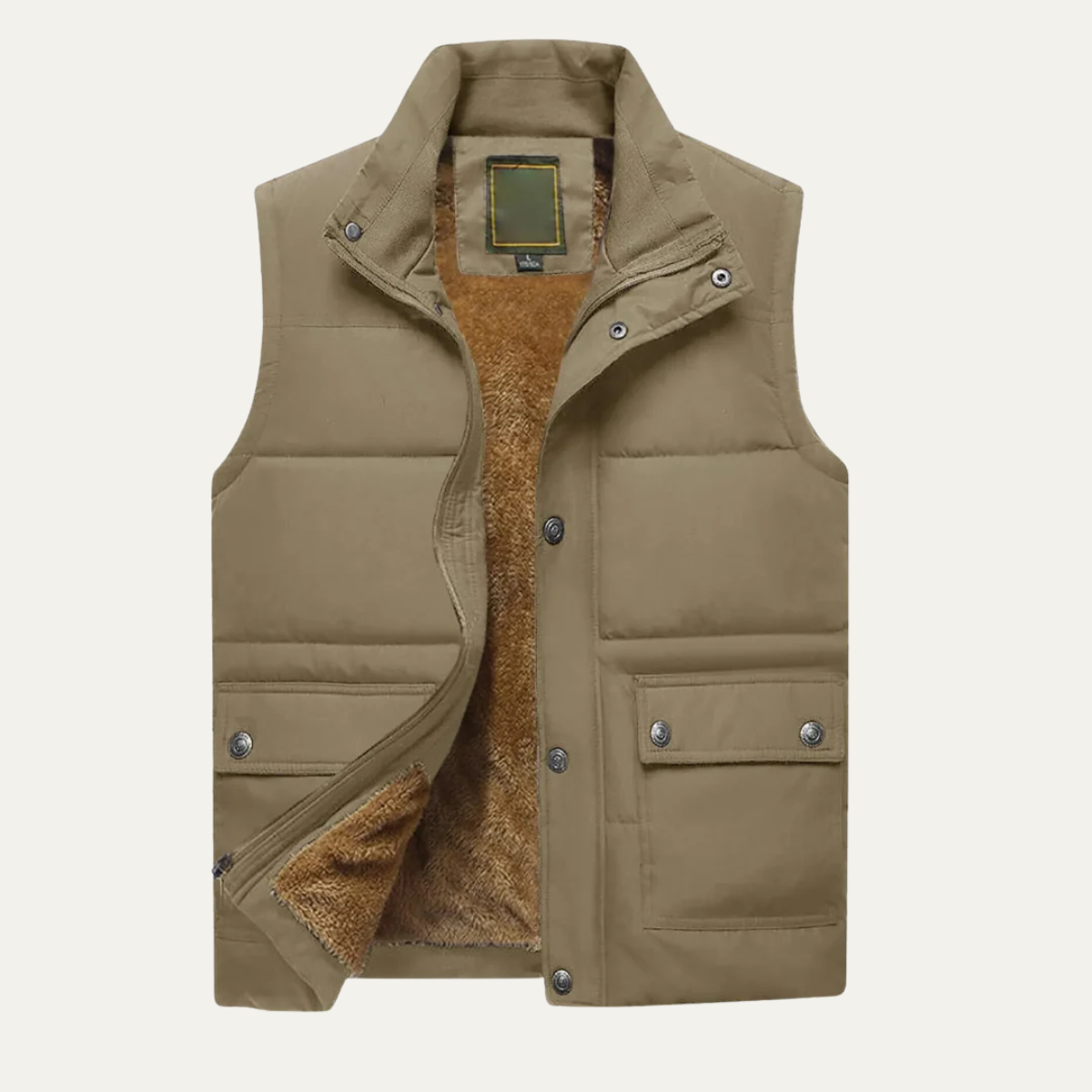 Men's Winter Puffer Gilet Warm Fleece Lined Vest with Pockets