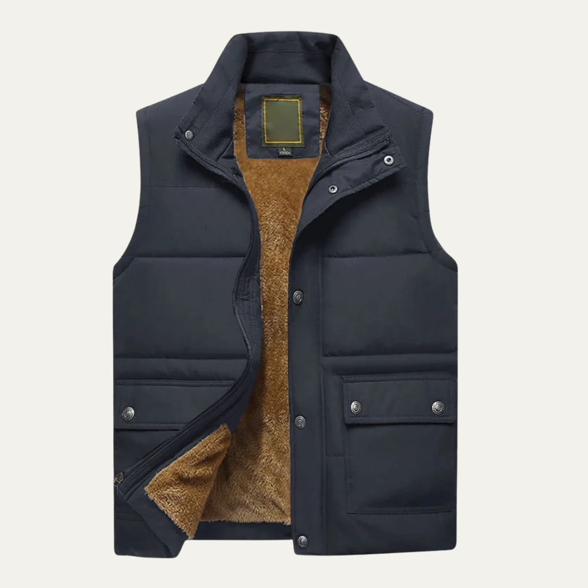 Men's Winter Puffer Gilet Warm Fleece Lined Vest with Pockets