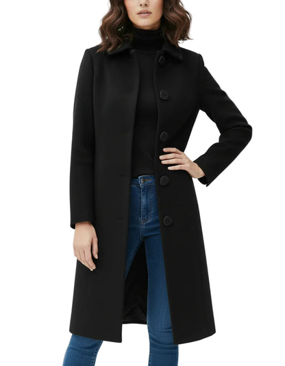 Women's Long Single Breasted Classic Collar Coat