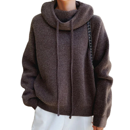 Women's Relaxed-Fit Knit Cowl-Neck Hoodie