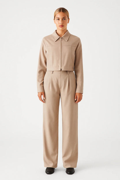 Vesper | Women's Co-ord Set Cropped Blazer High-Waist Wide-Leg Trousers Two-Piece Tailored Structured Elegant Coordinated Chic