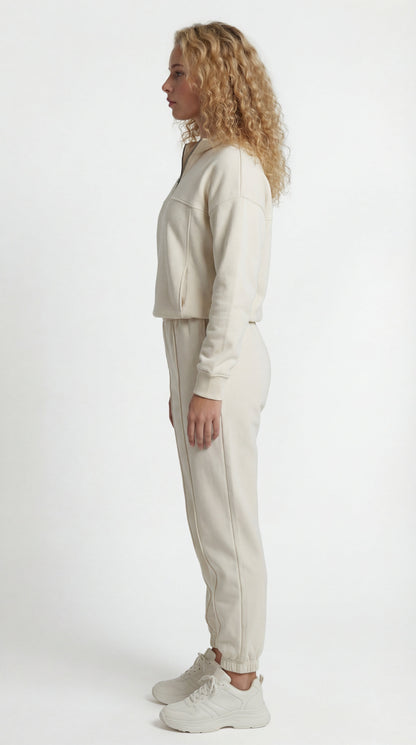Tamsin | Women's Jogger Set Half Zip Sweatshirt Two-Piece Comfort Fit Coordinated Sporty Casual Everyday Athleisure Versatile Cosy