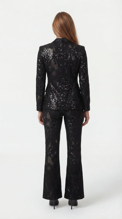 Women's Co-ord Set Blazer and Trousers with Sequin Details