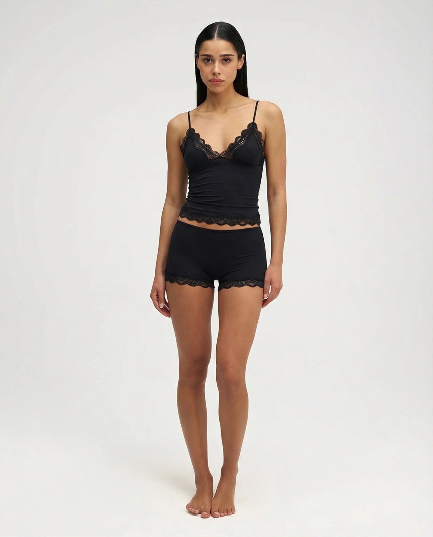 Women's Nightwear Set Soft Fabric with Lace Trim