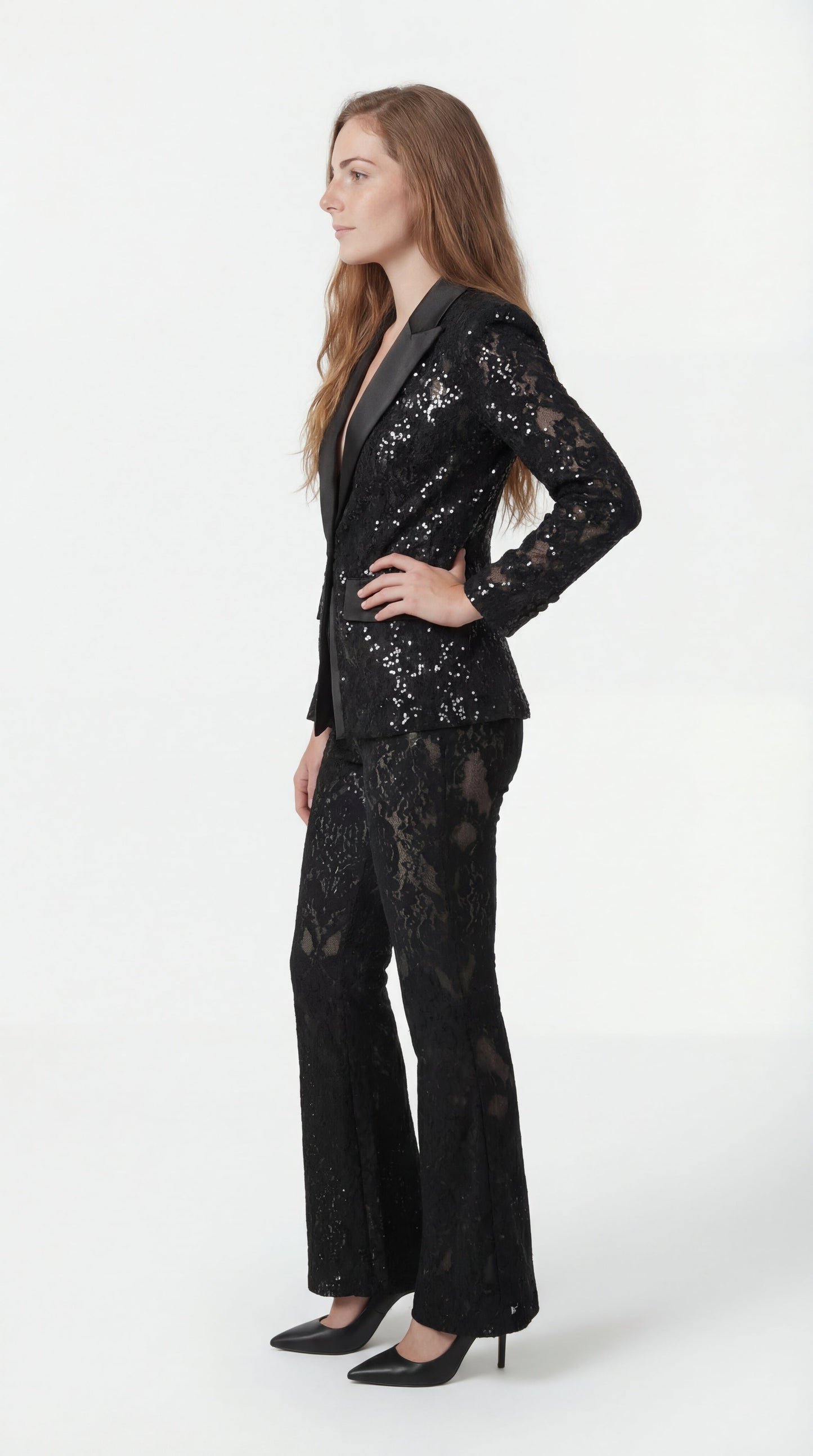 Women's Co-ord Set Blazer and Trousers with Sequin Details