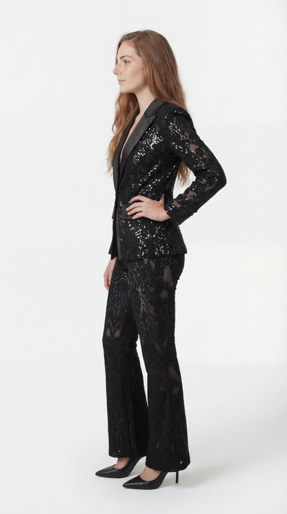 Women's Co-ord Set Blazer and Trousers with Sequin Details