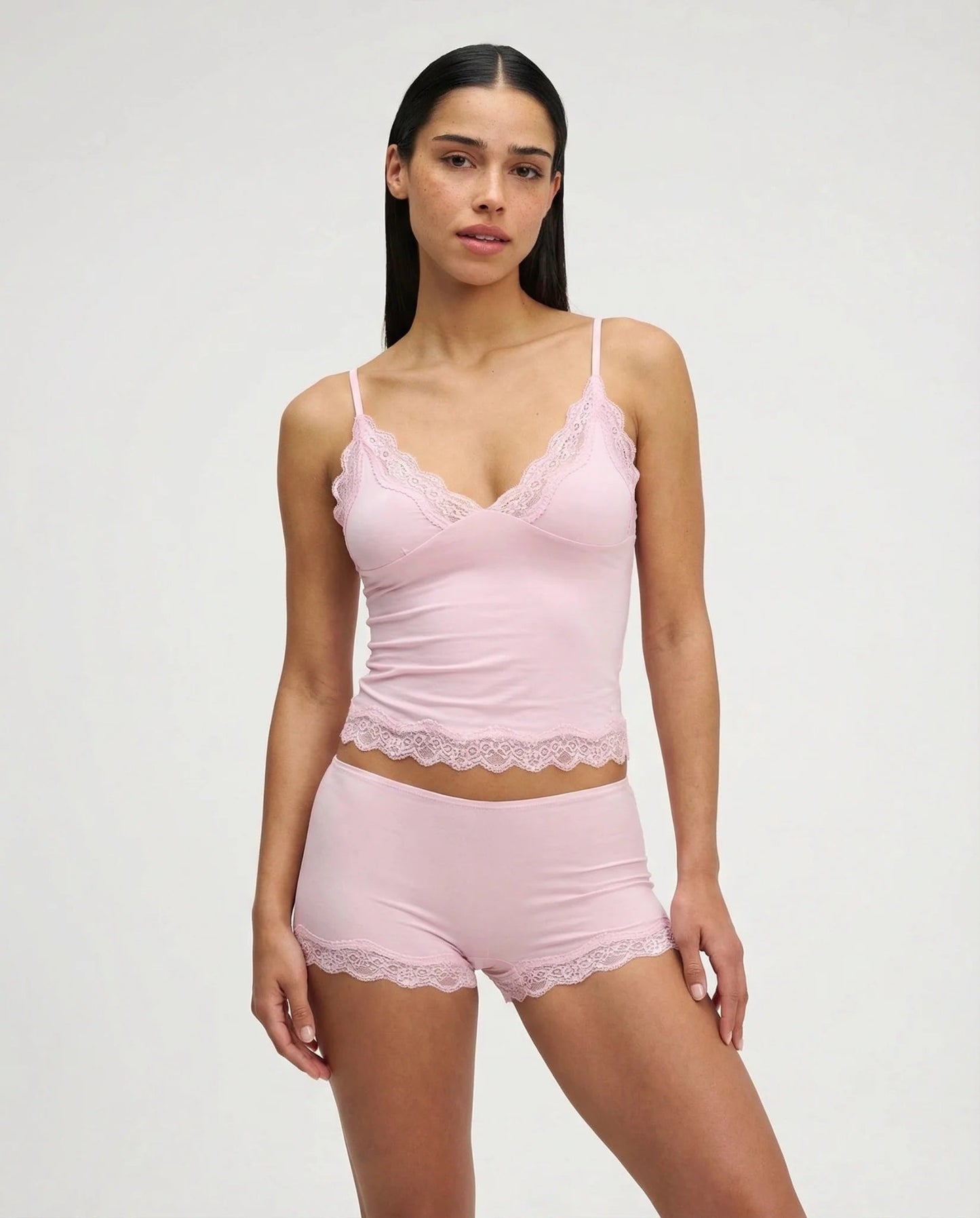 Women's Nightwear Set Soft Fabric with Lace Trim