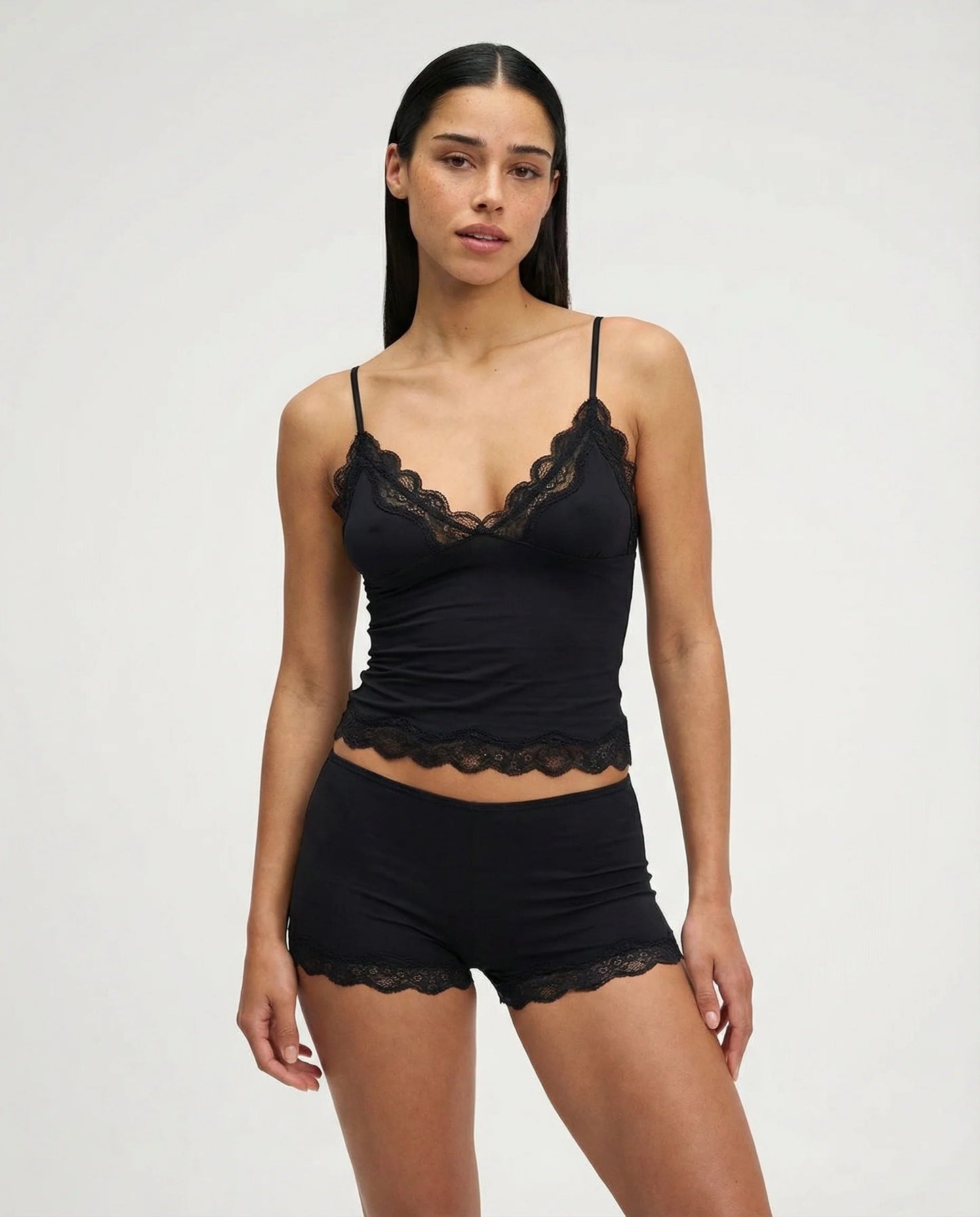 Women's Nightwear Set Soft Fabric with Lace Trim
