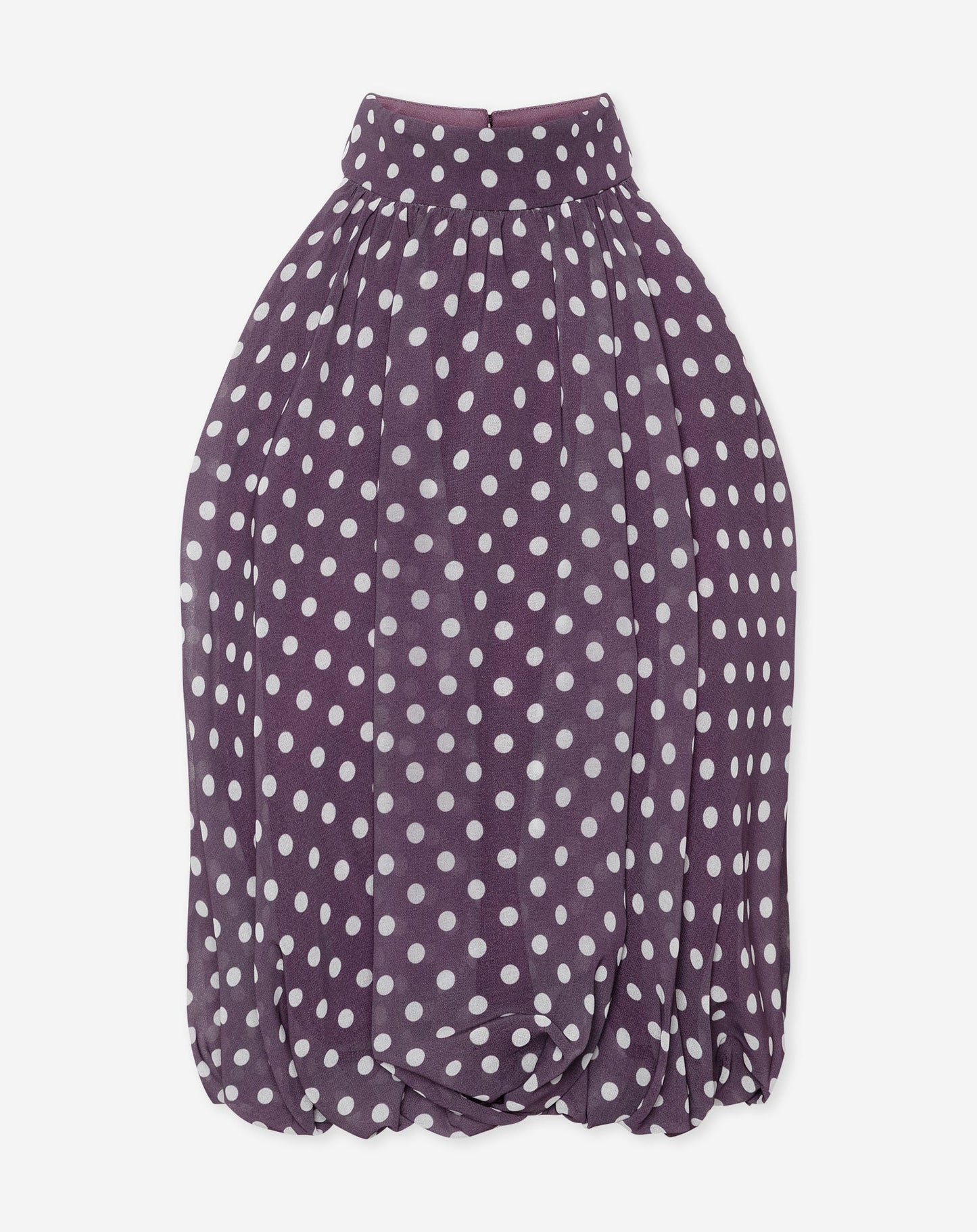 Women's Polka Dot Halter Bubble Hem Top Purple