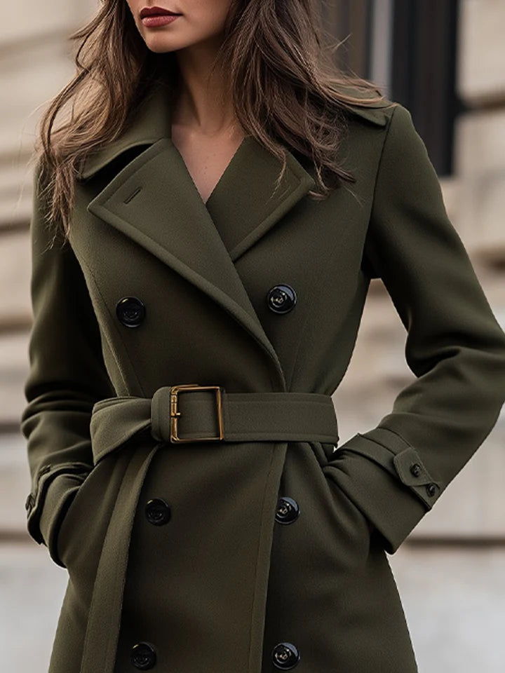 Women’s Belted Double-Breasted Wool Coat