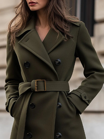 Women’s Belted Double-Breasted Wool Coat