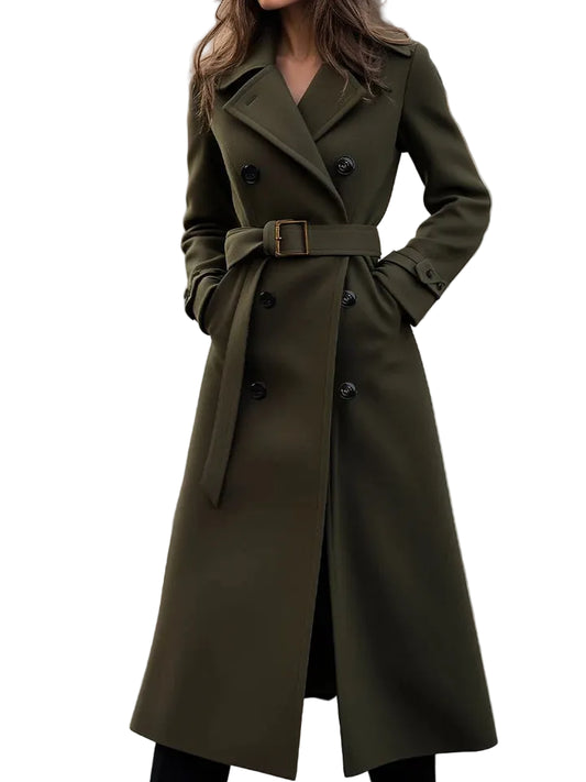 Women’s Belted Double-Breasted Wool Coat