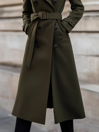 Women’s Belted Double-Breasted Wool Coat