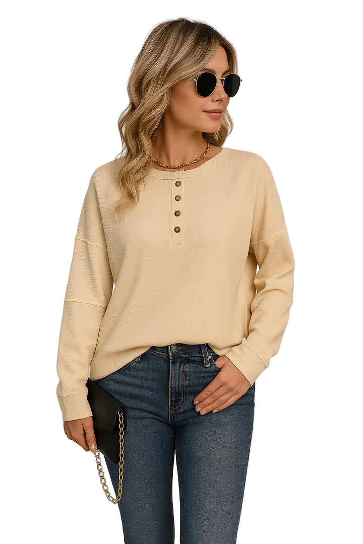 Women’s Casual Button Detail Long Sleeve Shirt