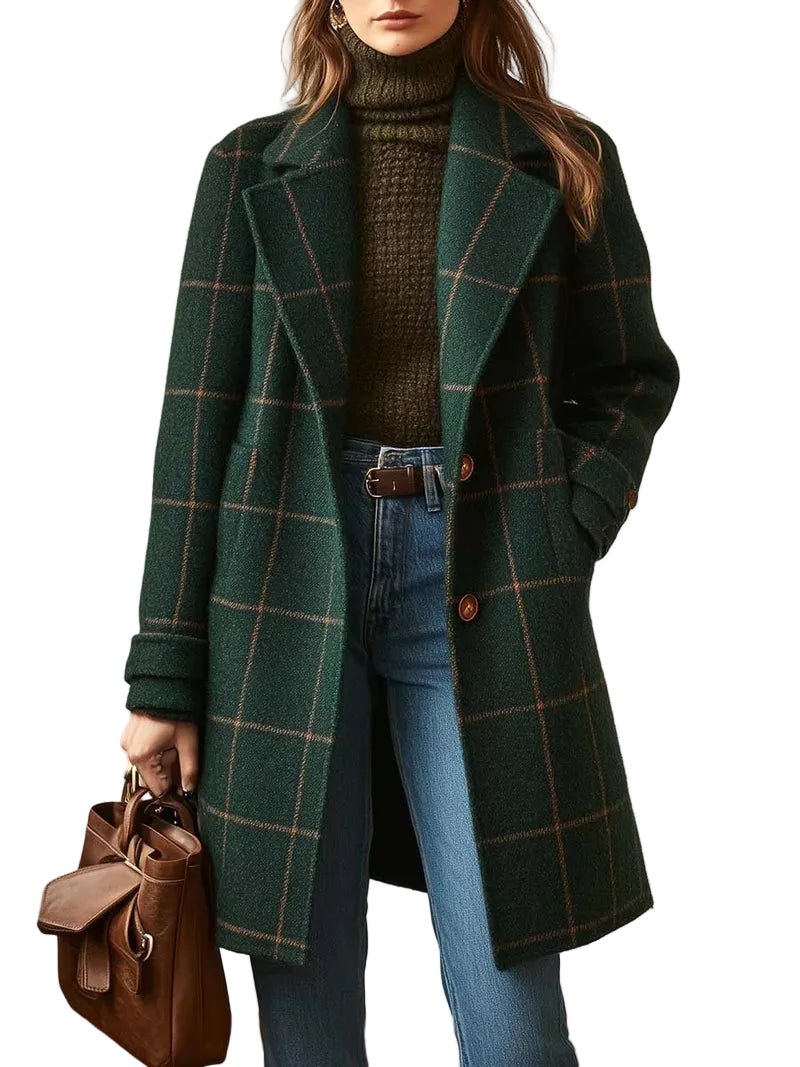 Women’s Classic Check Wool-Blend Overcoat