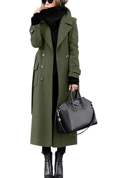 Women’s Classic Double-Breasted Long Wool Coat