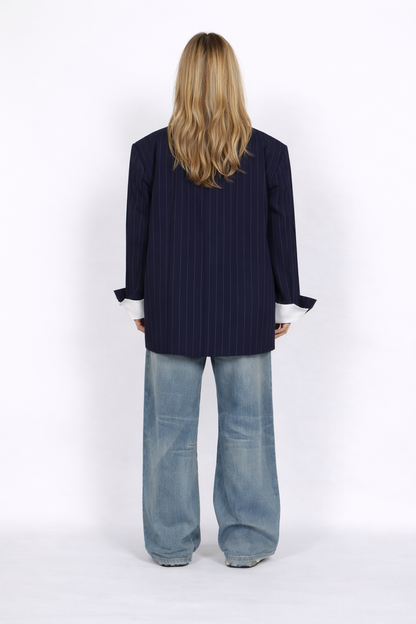 Women’s Classic Pinstripe Oversized Blazer
