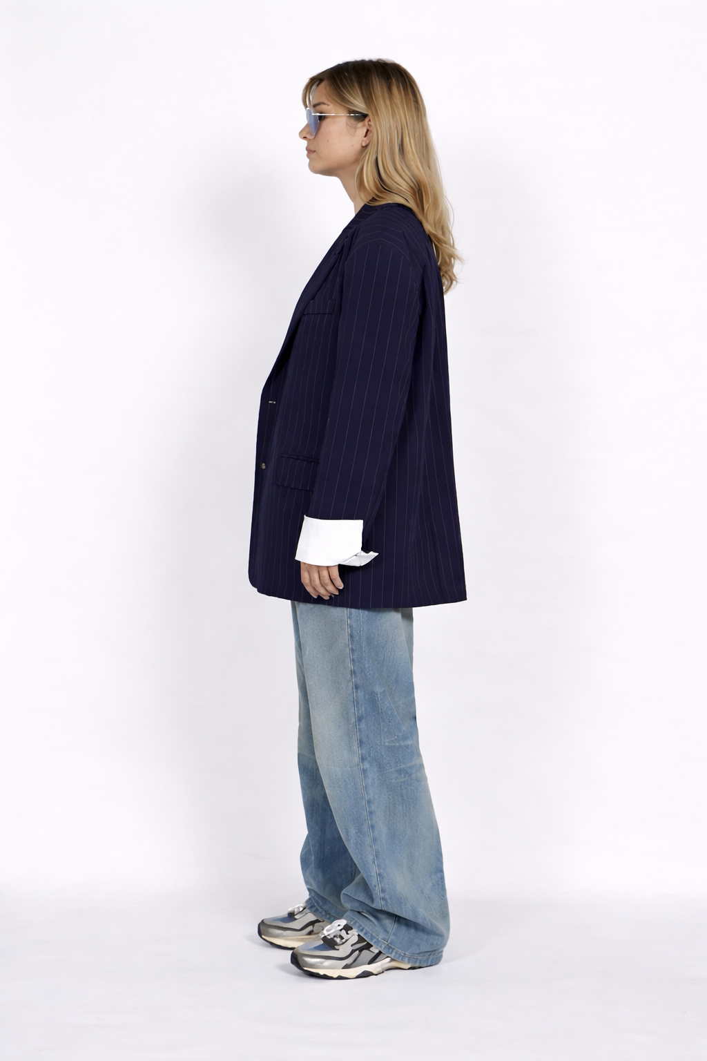 Women’s Classic Pinstripe Oversized Blazer