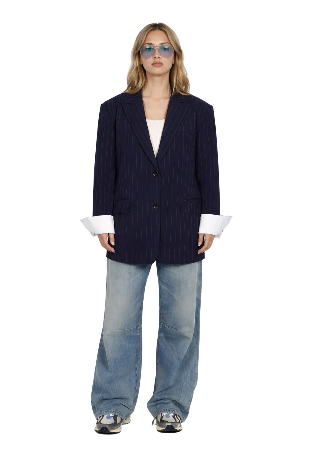 Women’s Classic Pinstripe Oversized Blazer