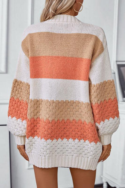 Women’s Color-Block Open-Front Knit Cardigan