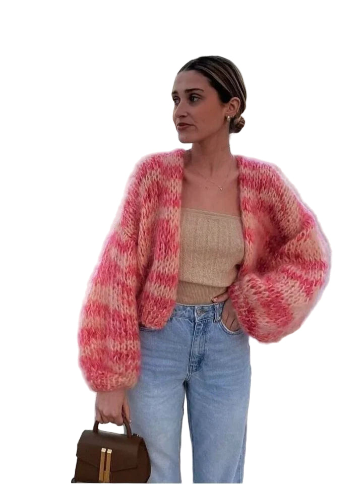 Women’s Colorful Textured Knit Cardigan