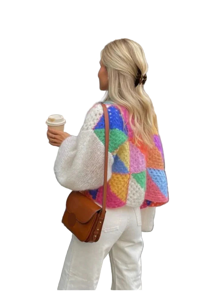 Women’s Colorful Textured Knit Cardigan