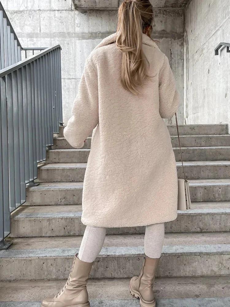 Women’s Cozy Teddy Button Front Coat