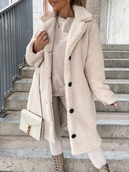 Women’s Cozy Teddy Button Front Coat
