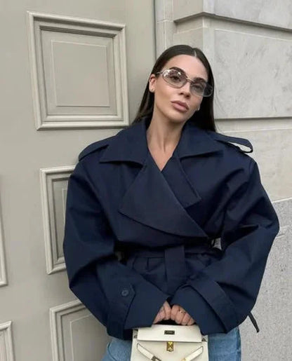 Women’s Cropped Belted Trench Coat