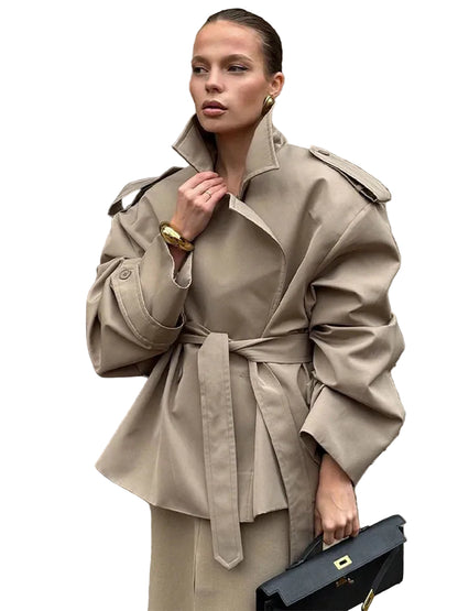 Women’s Cropped Belted Trench Coat