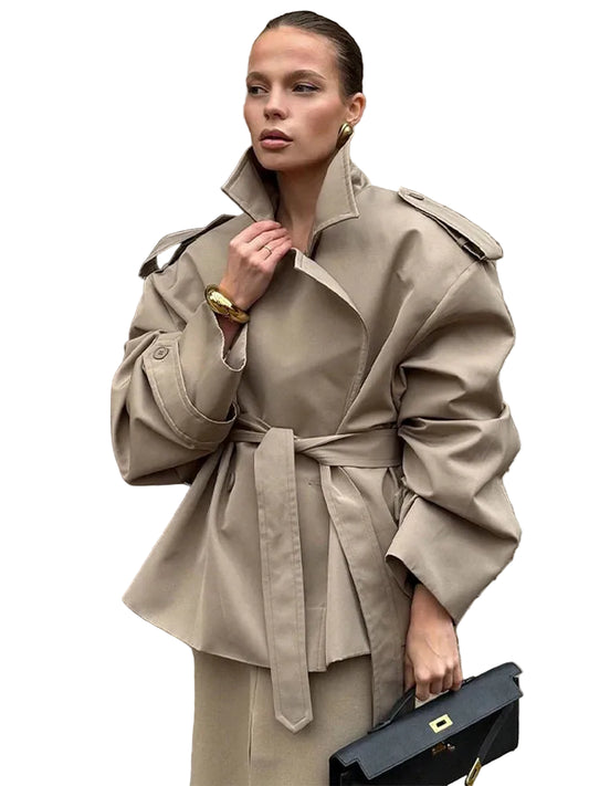 Women’s Cropped Belted Trench Coat