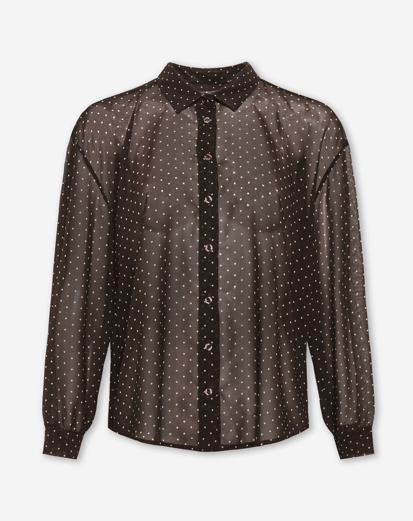 Women's Small Polka Dot Blouse Brown
