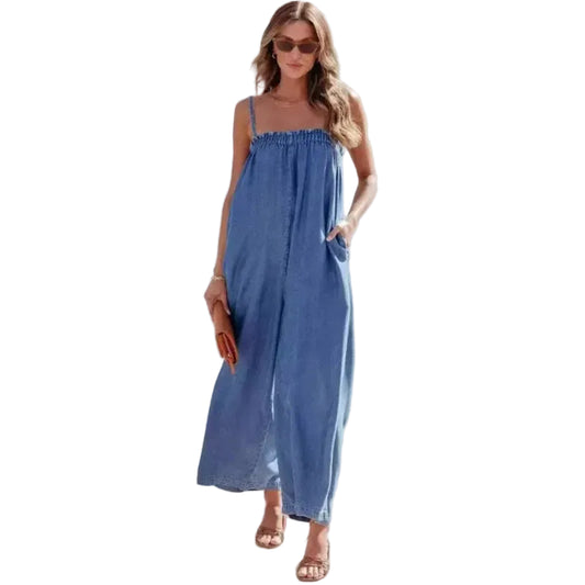 Women’s Denim Wide-Leg Jumpsuit