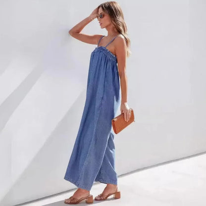 Women’s Denim Wide-Leg Jumpsuit