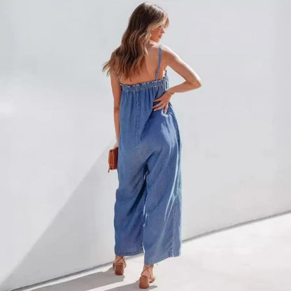 Women’s Denim Wide-Leg Jumpsuit