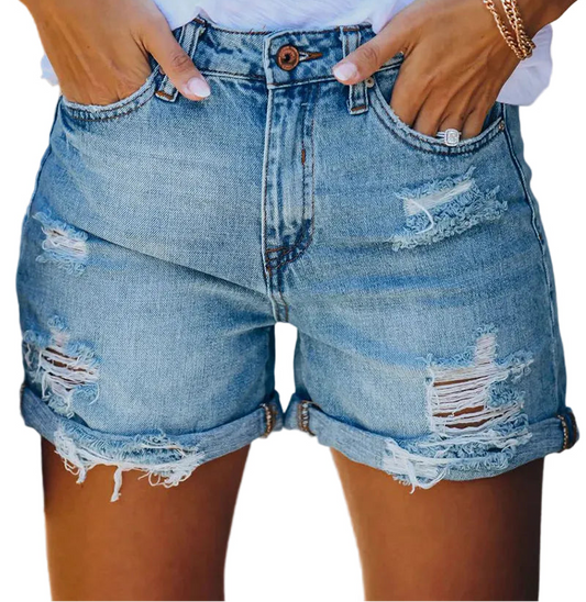 Women’s Distressed Denim Shorts