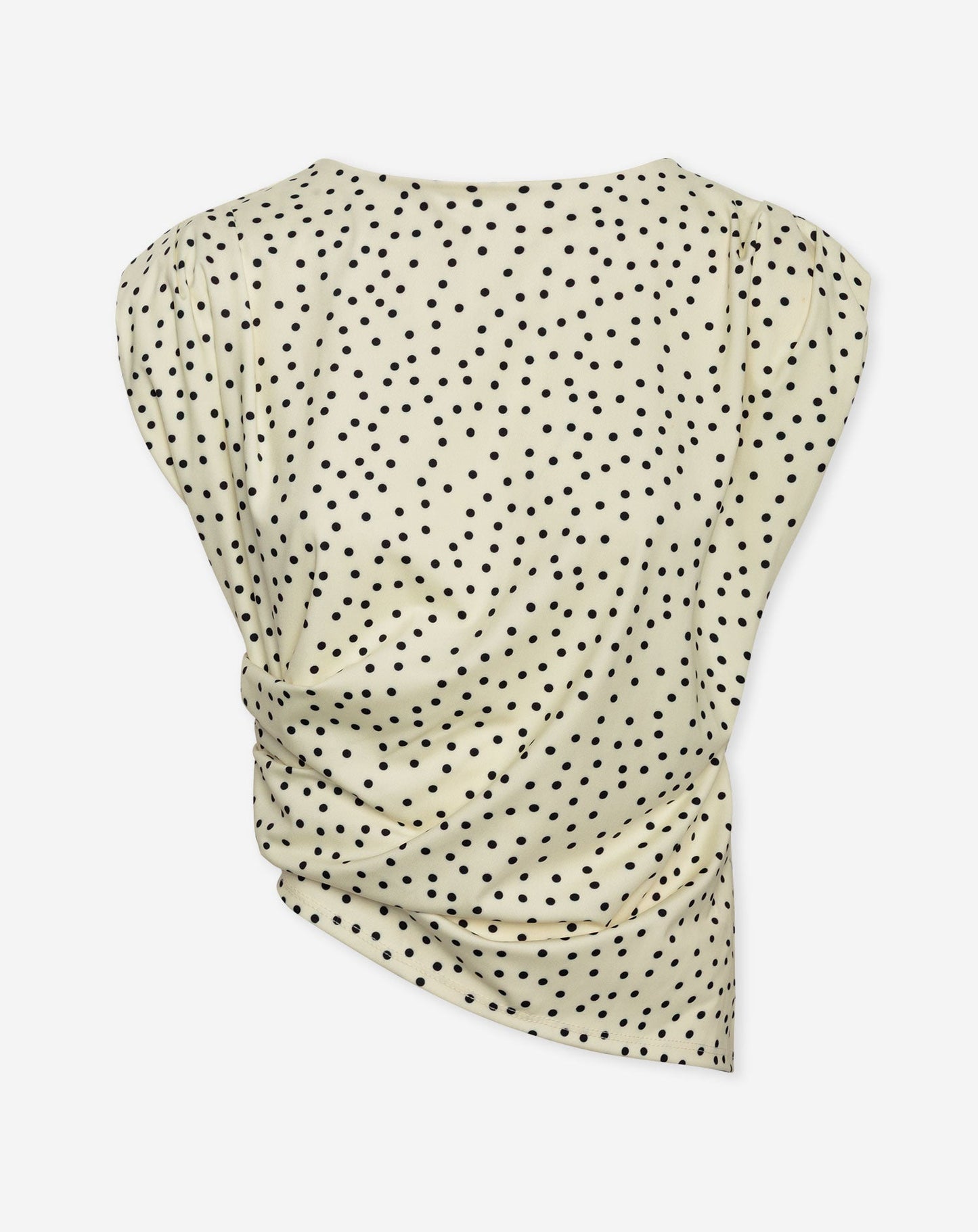 Women's Polka Dot Asymmetric Top Butter Yellow